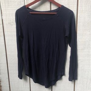 Lululemon Athletica Back in Action Long-sleeve Shirt: Dark Blue
